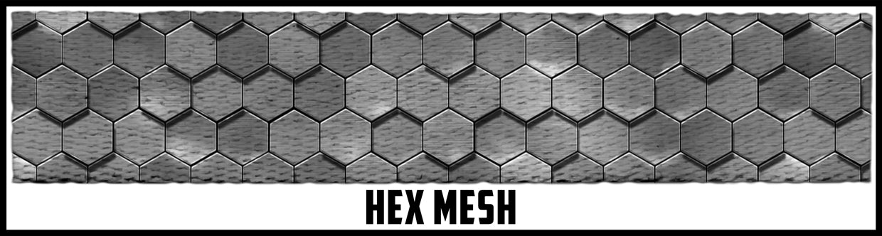 Hex Mesh industrial. 3/4 inch custom picture quality polyester webbing. Design by Northwest Straps.