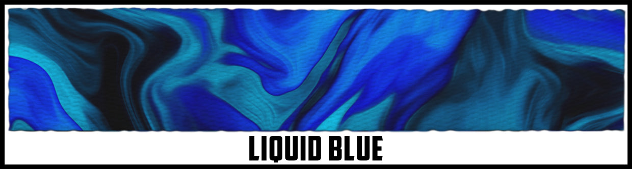 Liquid blue. 3/4 inch custom picture quality polyester webbing. Design by Northwest Straps.