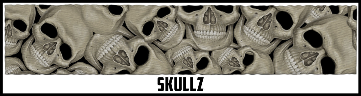 Skulls.  1 1/2 Inch custom picture quality polyester webbing. Design by Northwest Straps.